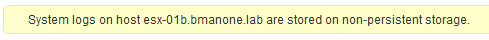 system logs are stored on non-persistent storage