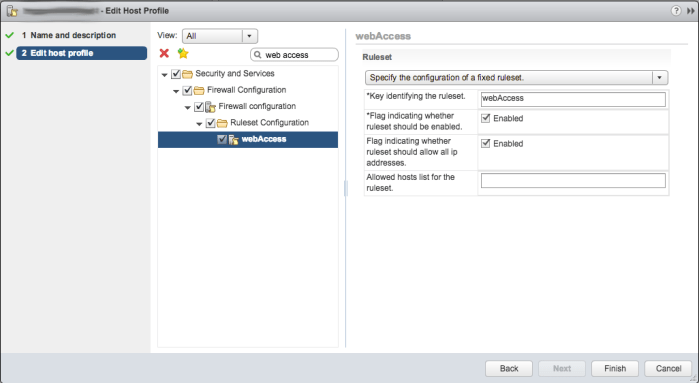 Host Profile - vSphere Web Access